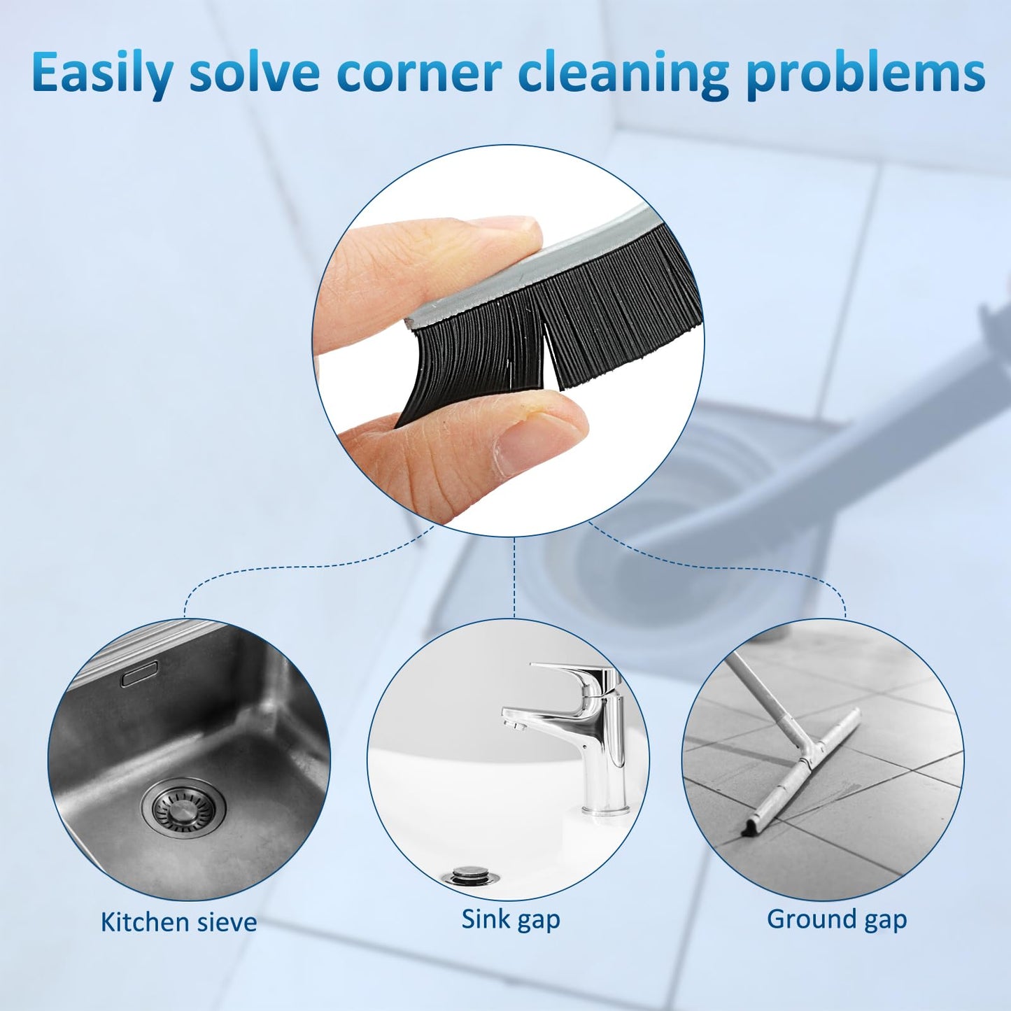 4Pcs Multifunctional Crevice Cleaning Brush Tool - Crevice Cleaning Brush - Hard Bristle Crevice Cleaning Brush - Bathroom Crevice Brush - Grout