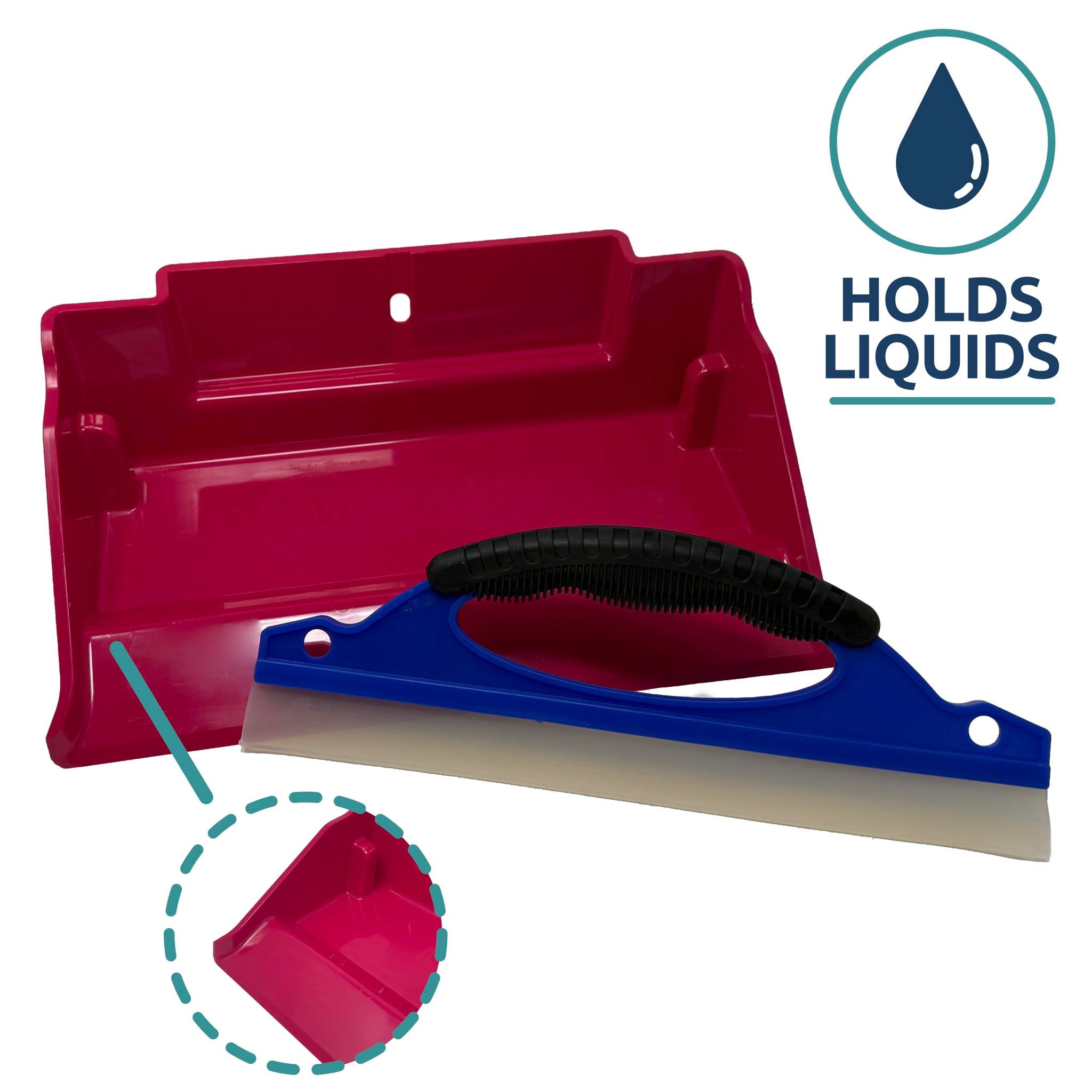 Orangutize Mess Ranger | Patented Wet/Dry Cleanup Tool with Ramp & Reservoir | Captures 12oz of Liquid Spills & Pet Messes | Squeegee & Dustpan Set