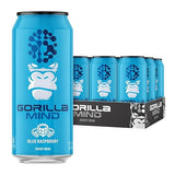 Gorilla Mind Energy Drink | Unmatched Energy · Amplified Focus | N-Acetyl-L-Tyrosine, Alpha-GPC, 200mg Caffeine, Uridine, Saffron | 0 Sugar Or