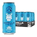 Gorilla Mind Energy Drink | Unmatched Energy · Amplified Focus | N-Acetyl-L-Tyrosine, Alpha-GPC, 200mg Caffeine, Uridine, Saffron | 0 Sugar Or