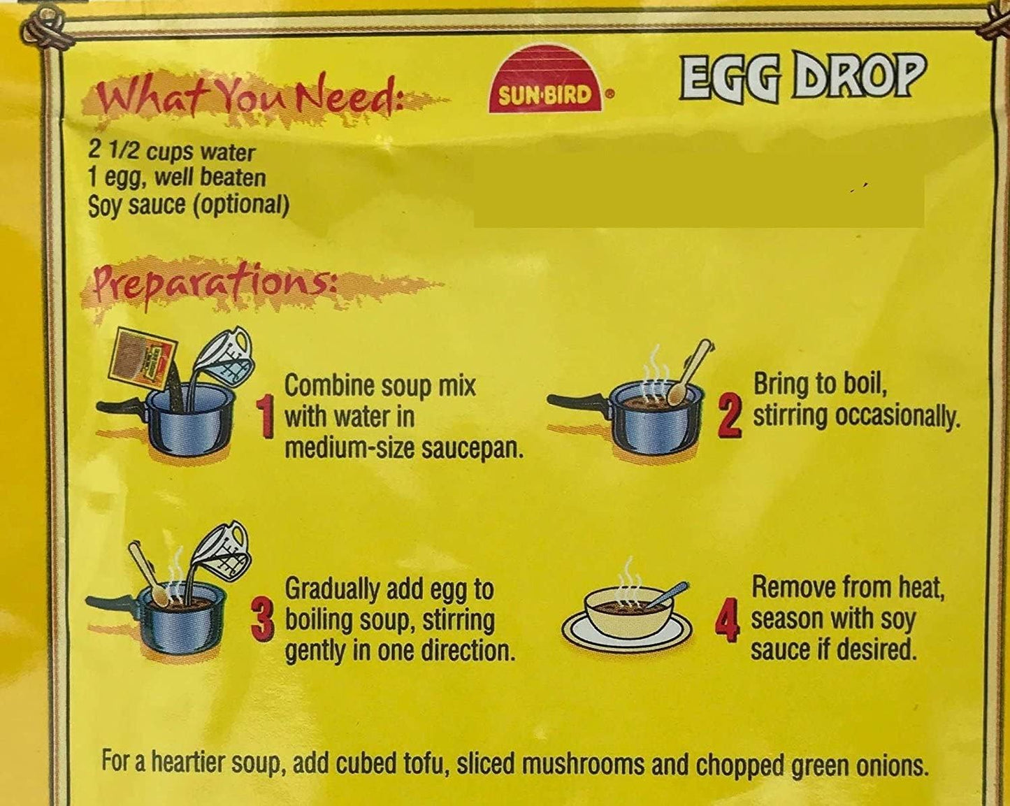 Sun-Bird Egg Drop Soup Mix 1 oz - Pack of 24