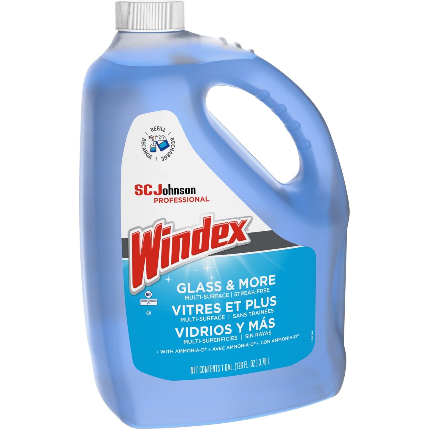 Windex 682252EA Powerized Formula Glass & Surface Cleaner, 1gal Bottle
