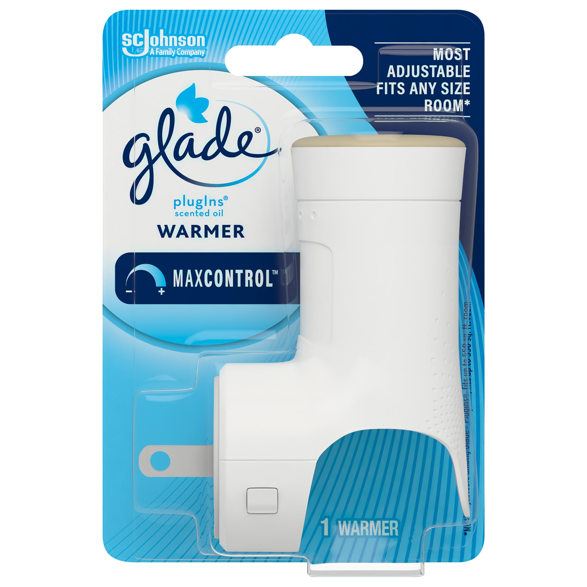 Glade PlugIns Air Freshener Warmer, Scented and Essential Oils for Home and Bathroom, Up to 50 Days on Low Setting