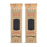 Rustichella d'Abruzzo Tonnarelli with Squid Ink, Long Italian Pasta with Cuttlefish, Ideal for Shellfish, Spicy Fish Sauce & Olive Oil Dishes