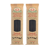 Rustichella d'Abruzzo Tonnarelli with Squid Ink, Long Italian Pasta with Cuttlefish, Ideal for Shellfish, Spicy Fish Sauce & Olive Oil Dishes