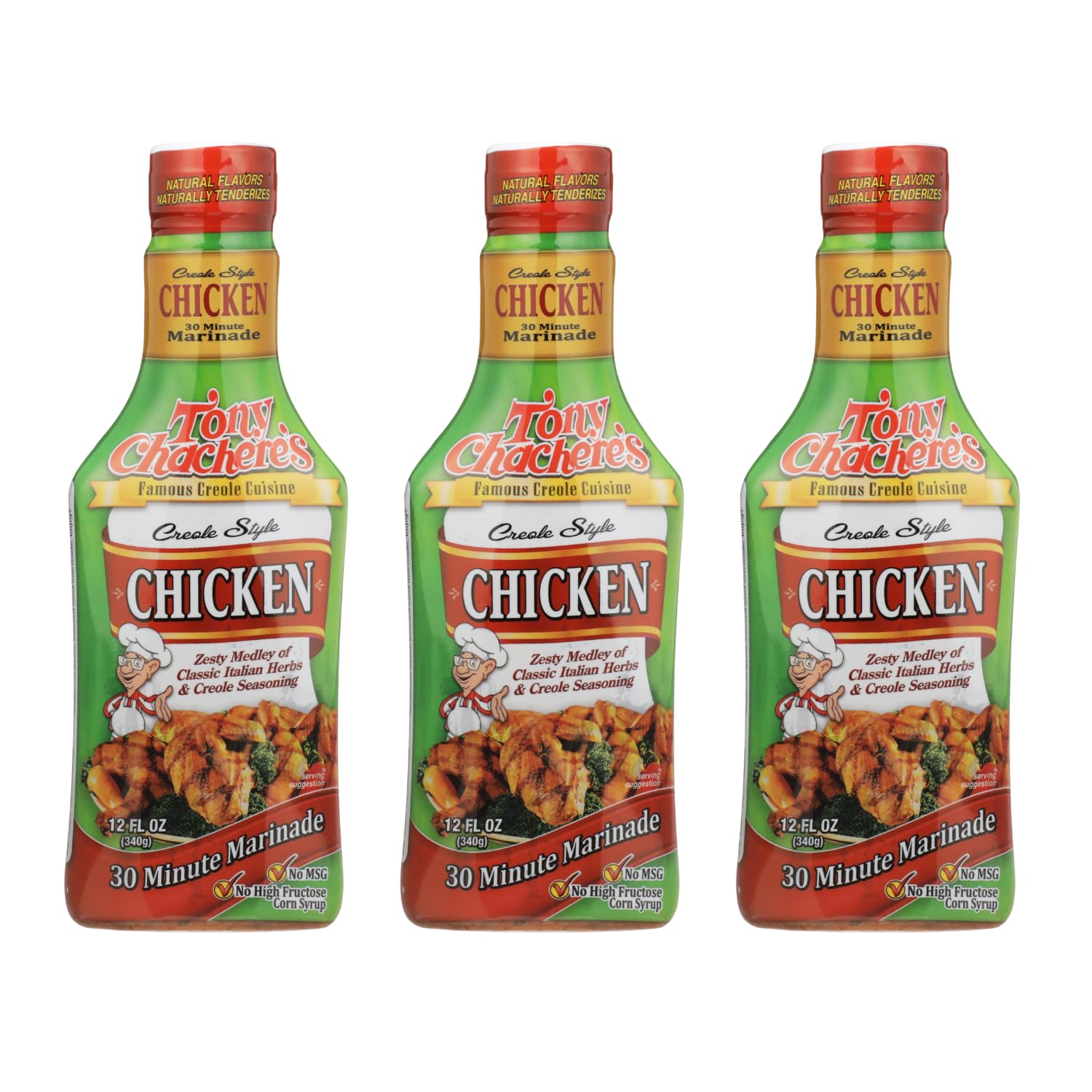 Tony Chachere Pourable Marinades, Chicken Marinade, 3 Count