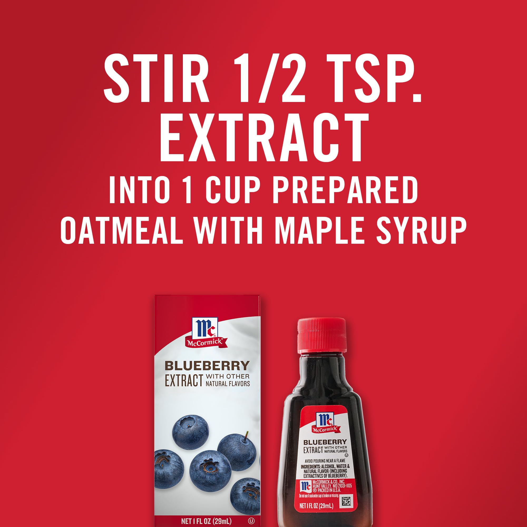 McCormick Blueberry Extract with Other Natural Flavors, Distinctive, Sweet Blueberry Flavor and Aroma for Baking Cookies, Cake, and Muffins