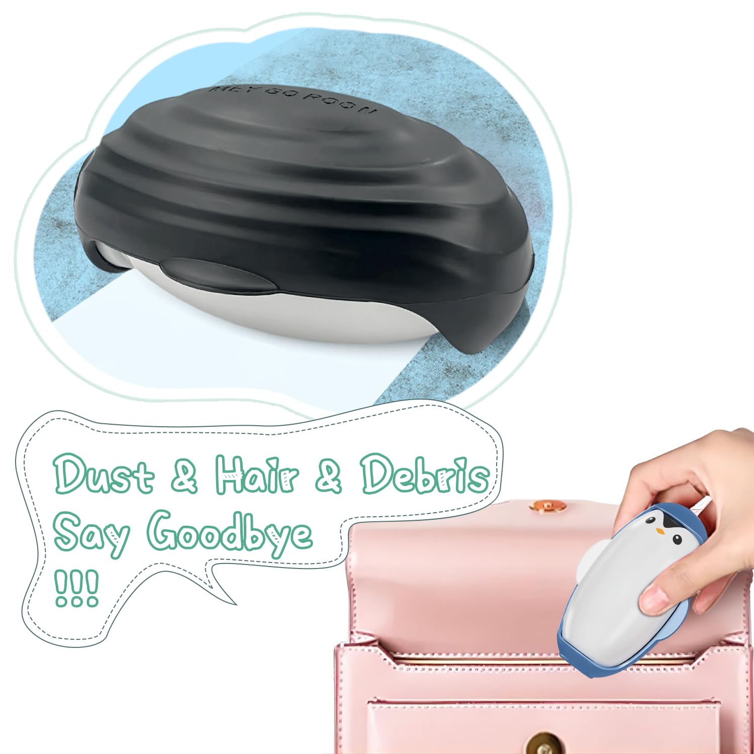 2Pcs Reusable Lint Roller Set, Portable Mini Travel Lint Roller, Washable Sticky Roller, Mini Pet Hair Removal Tool,Easy Removing Hair on Clothes Sofa