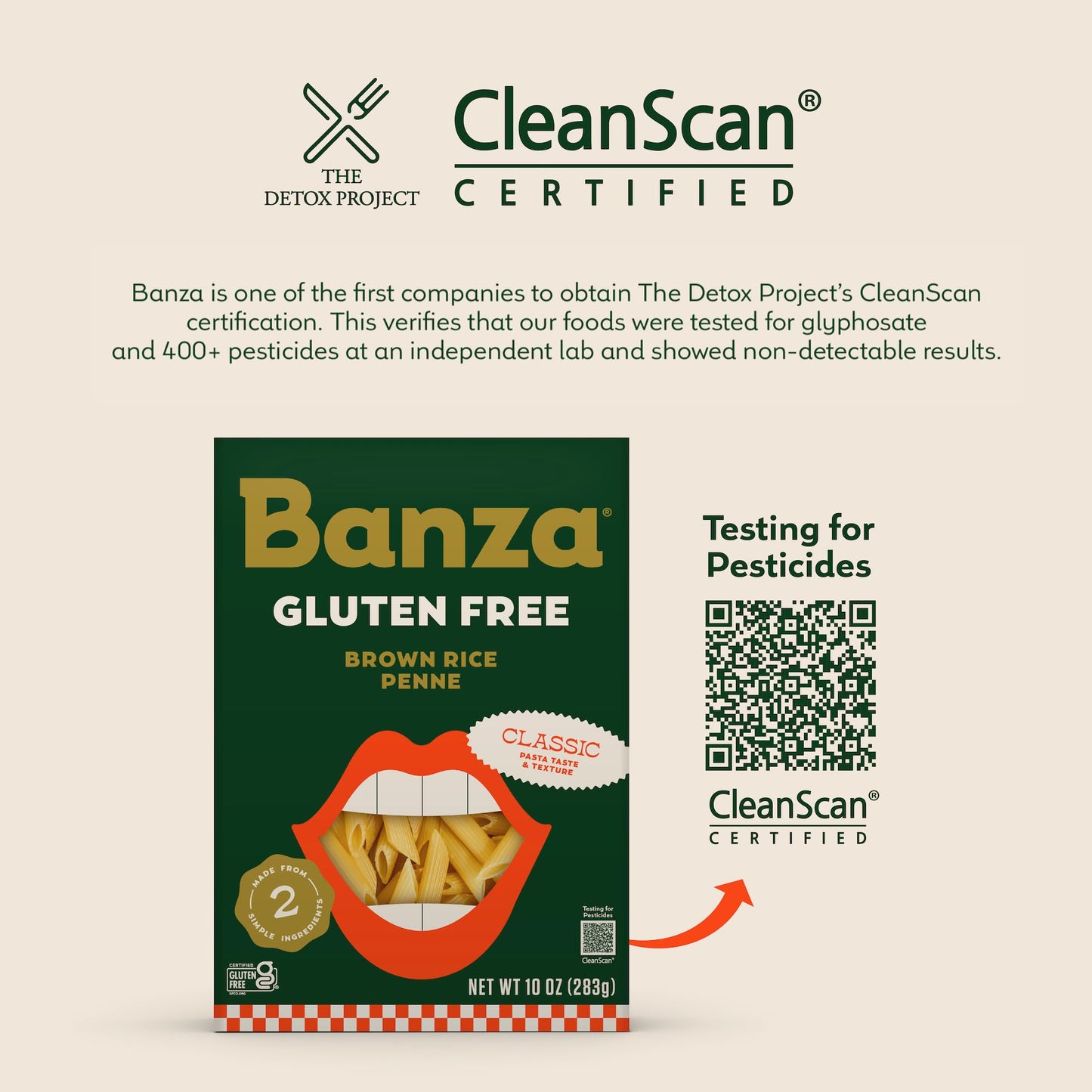 Banza Pasta Brown Rice Penne, 10 oz