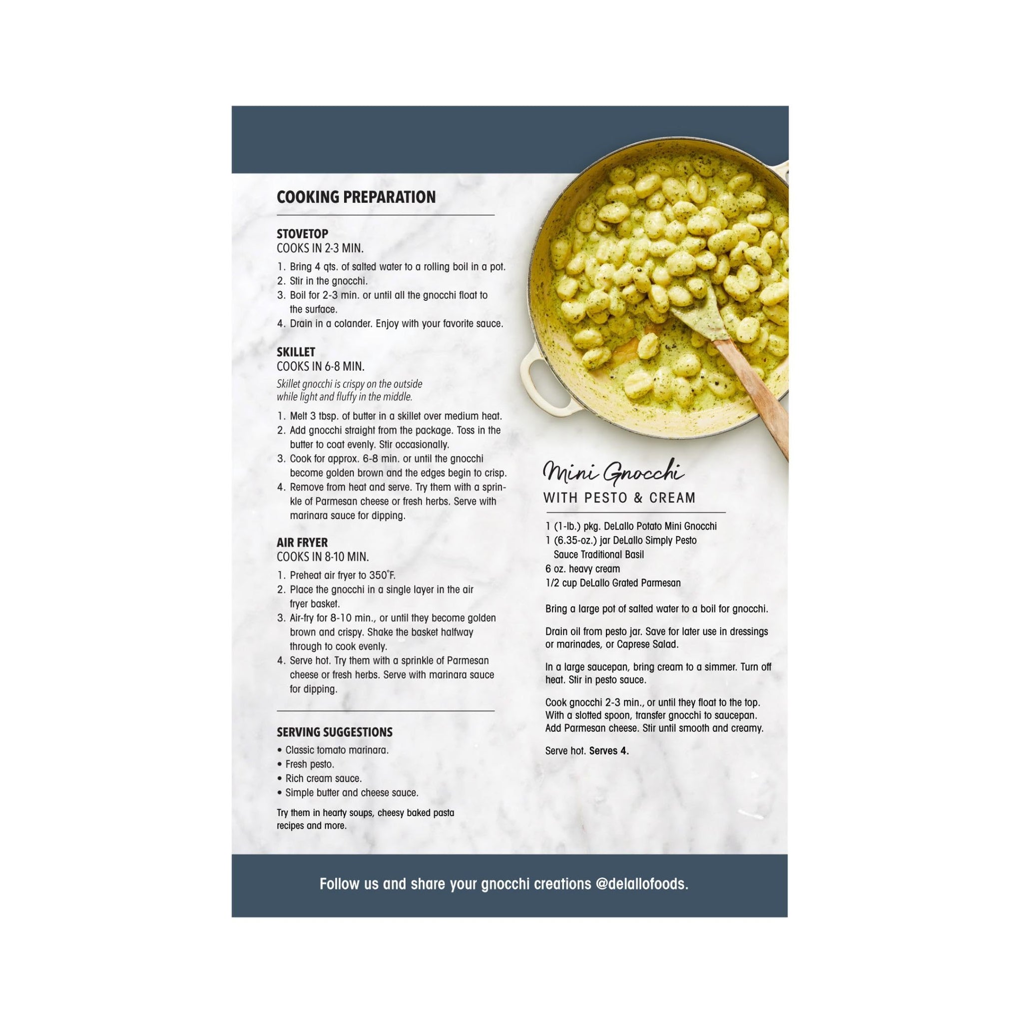 DeLallo Mini Potato Gnocchi Pasta, Made in Italy, Light and Airy Texture, Small-Sized Dumplings for Soups and Baked Dishes, Kosher, Non-GMO, 16 oz