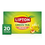 Lipton Peach Green Tea Bags, Flavored, Unsweetened Teabags for Hot Tea or Peach Iced Tea with Caffeine and Flavonoids, 20 Total Tea Bags