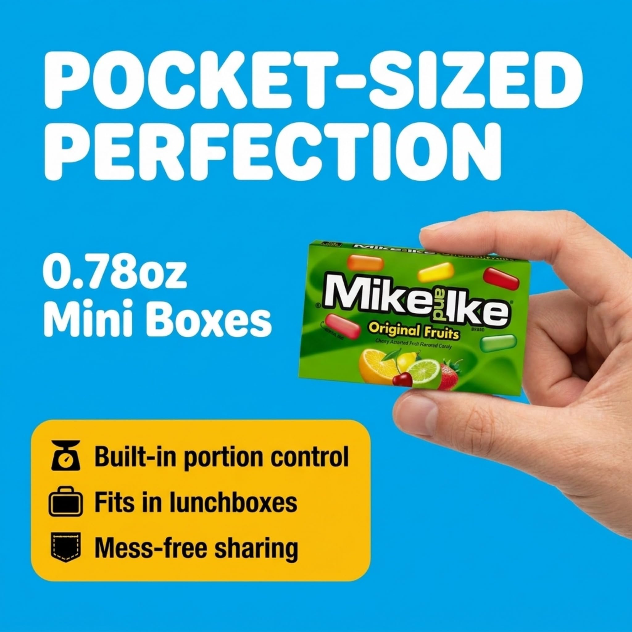 Mike Ike Chewy Candy Variety Pack, Assorted Flavors Mini Box 0.78 Ounce (Pack of 18)