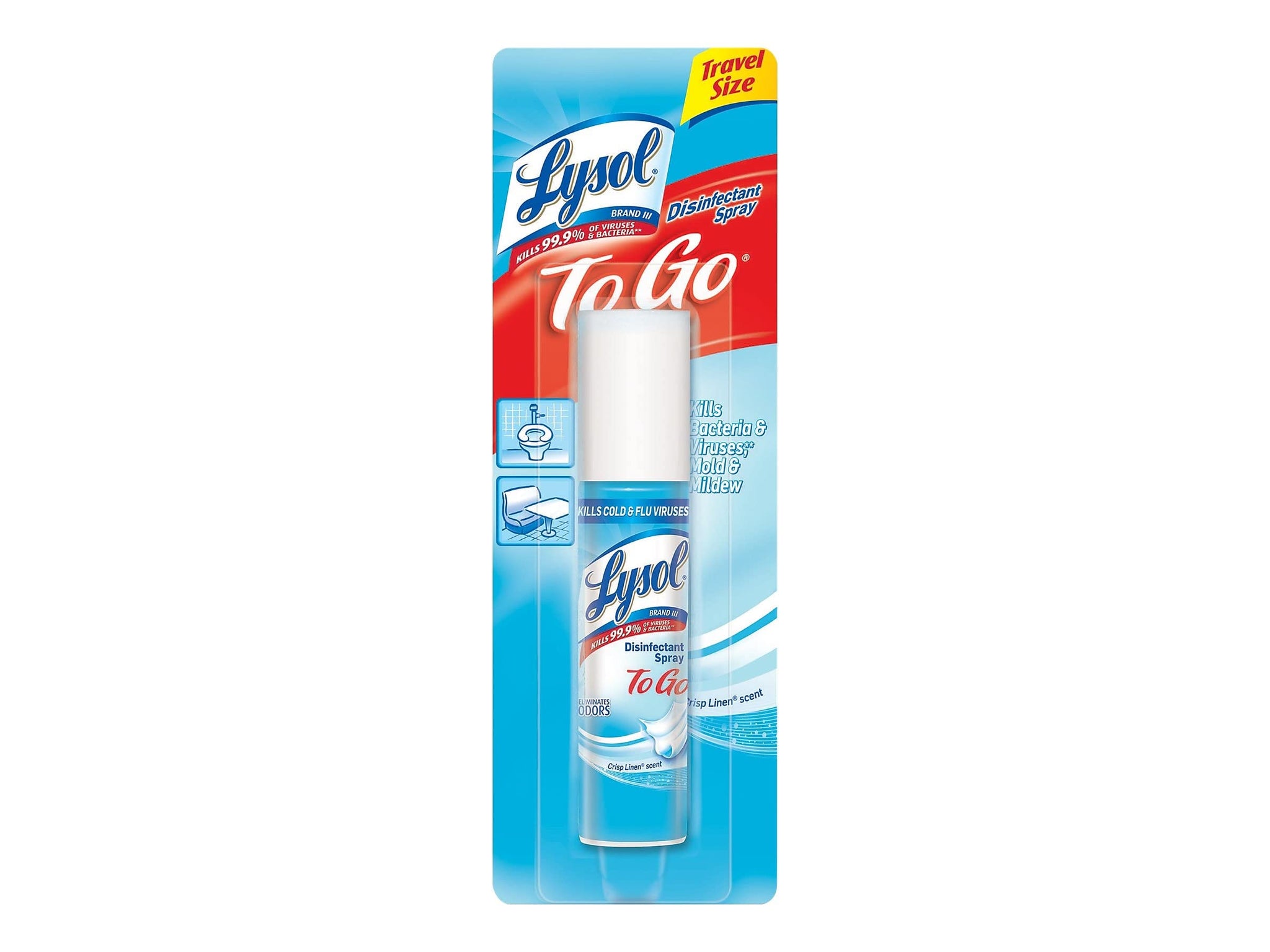 LYSOL Disinfectant Spray to Go, Crisp Linen Scent 1 oz (Pack of 2)