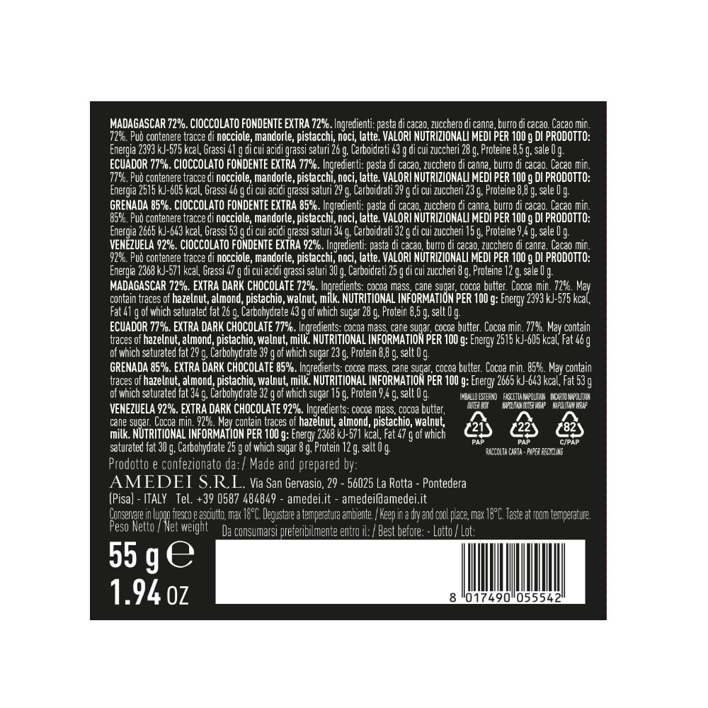Amedei Selezioni - 12 Napolitains Extra Dark Chocolate 70% - Cru