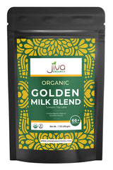 Jiva Organics Turmeric Tea Latte - Golden Milk Powder 7 Ounce Bag - Ashwagandha, Cardamom, Ginger, Black Pepper & More