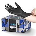 Hand-E Touch Black Nitrile Disposable Gloves Large, 50 Count - BBQ, Tattoo, Hair Dye, Cooking, Mechanic Gloves - Powder and Latex Free - Tattoo