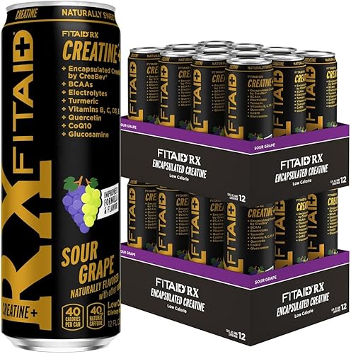 LIFEAID FITAID RX Recovery Blend Plus Creatine, BCAAs, Glucosamine, Turmeric, B-Complex, Electrolytes, 100% Clean, Paleo, Vegan and Gluten-Free, 12 Fl