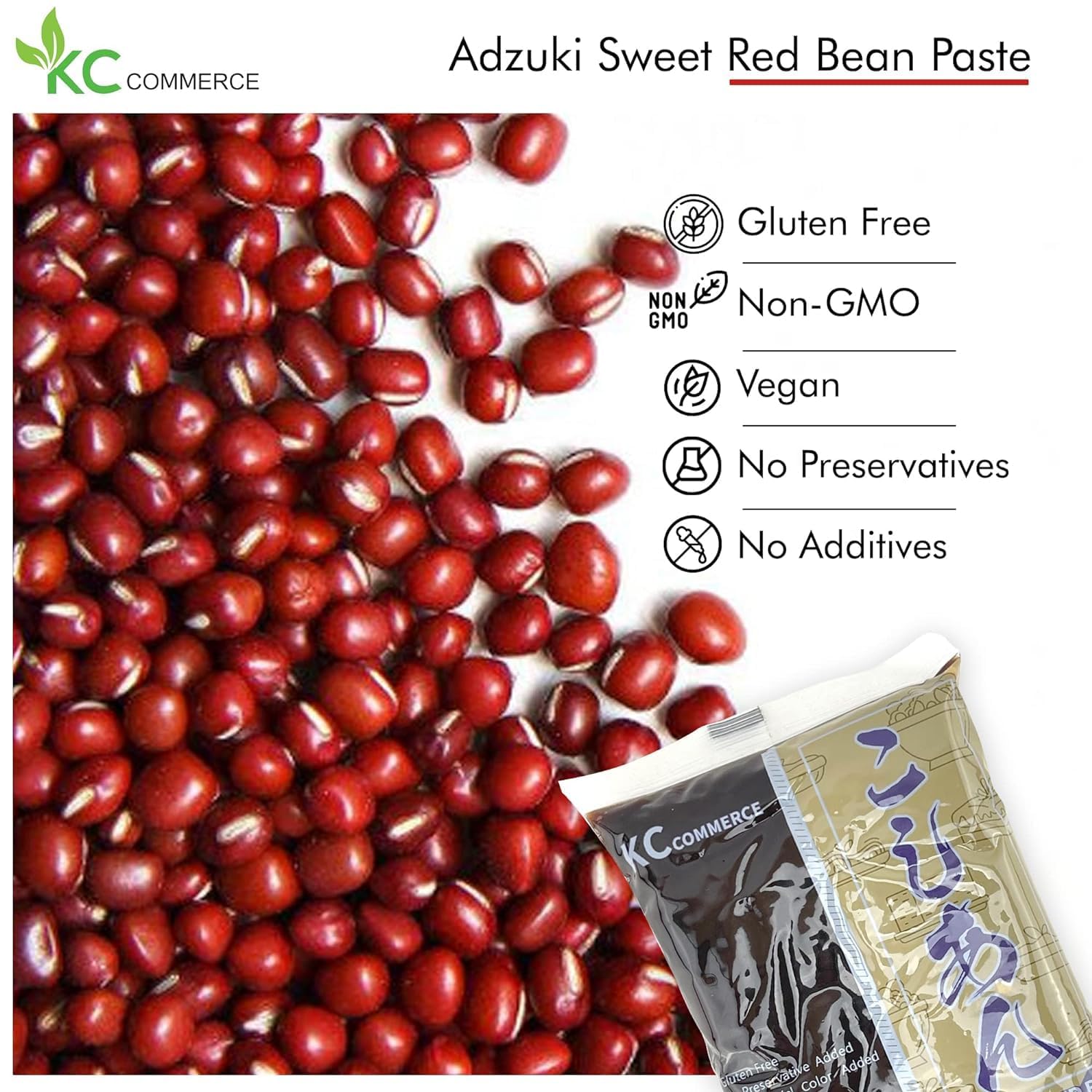 Japanese Style Sweetened Red Bean Paste VEGAN & GLUTEN-FREE, NO PRESERVATIVE, NO-MSG, NON-GMO, Sweetened Adzuki Bean Paste Good For Desserts, Buns