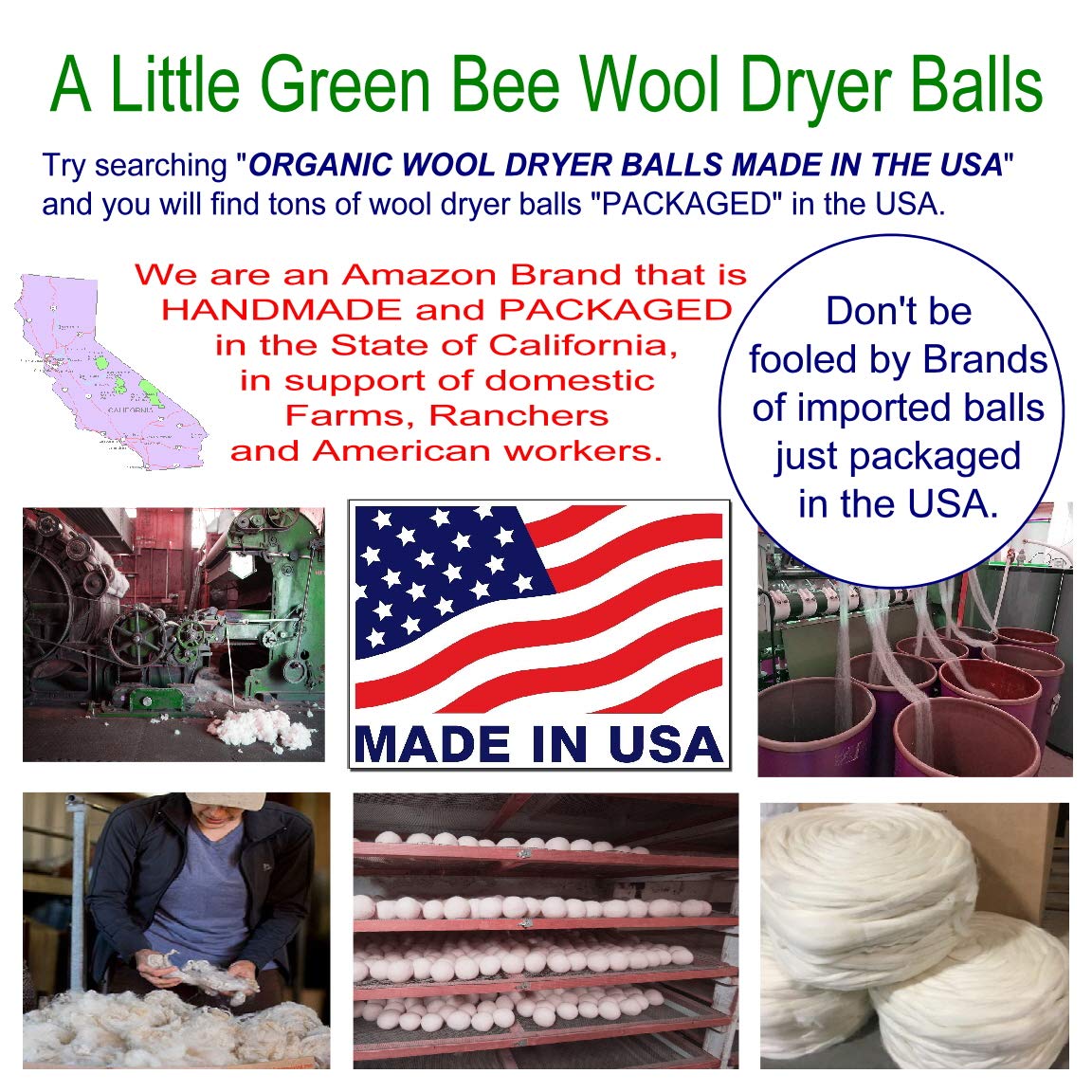 Three Eco-friendly 100% Wool Dryer Ball Gift Set -Handmade in USA- Premium Wool from American Farms, Soft, X-large, Natural and Unscented, Small
