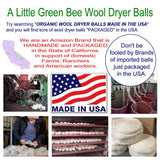 Three Eco-friendly 100% Wool Dryer Ball Gift Set -Handmade in USA- Premium Wool from American Farms, Soft, X-large, Natural and Unscented, Small