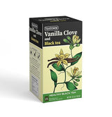 Premium Caffeinated Vanilla Clove Spice Black Chai 25 Count Tea Bags Herbal, All Natural Full Bodied Aromatic Flavor Individually Wrapped (25-Pack)