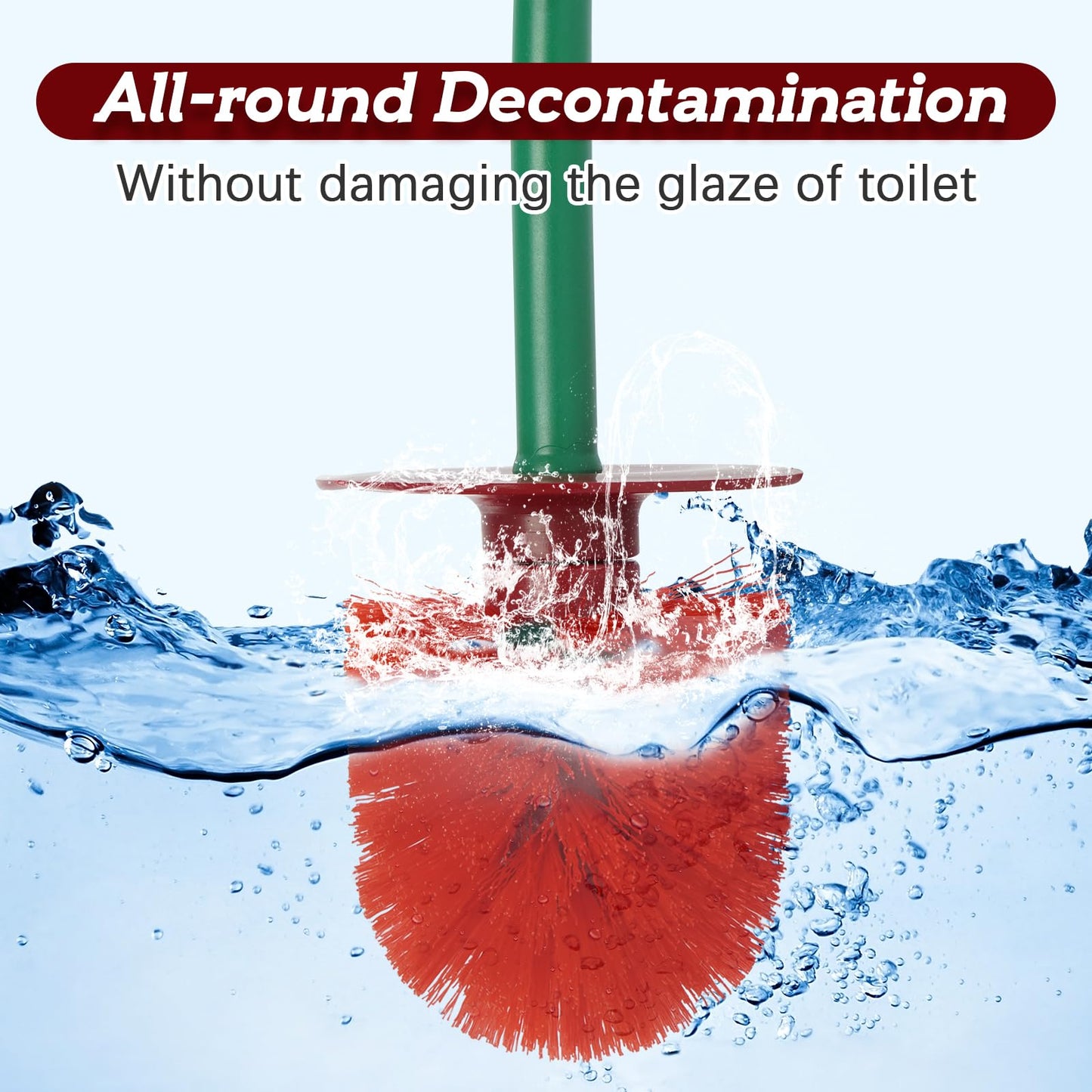 Creative Toilet Brush with Holder Bowl&Long Handle, Household Bathroom Cleaning Tool Cleaner and Base for Storage&Organization, Thick Bristle for Deep