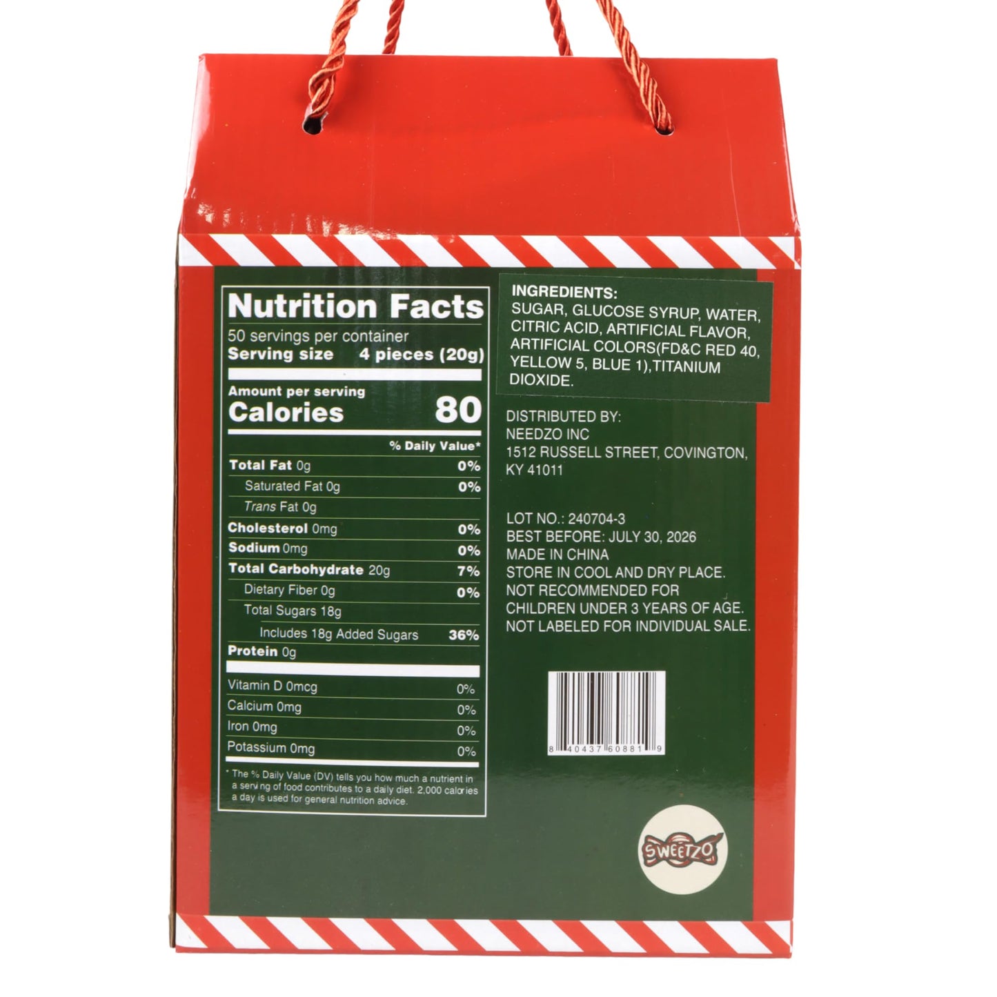 Sweetzo Bulk Individually Wrapped Mini Candy Canes, Classic Christmas Candies, Peppermint Flavored (200 Pieces)