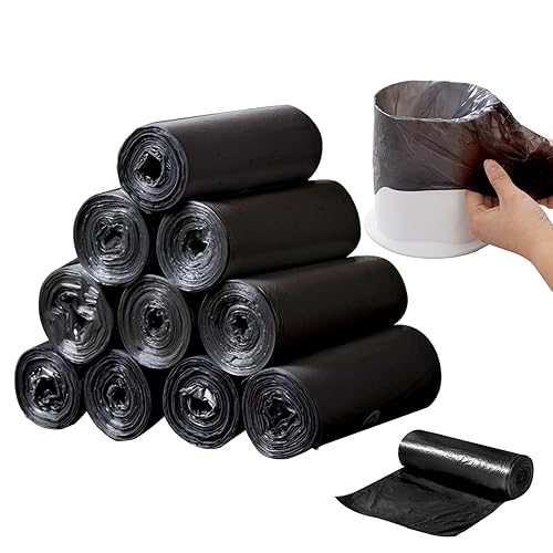 GWZiehory Mini Strong Trash Bags, 0.5 Gal Small Garbage Bags for Desktop Mini Trash Can, 300 Counts, Black