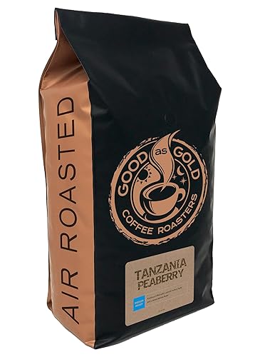 Tanzania Peaberry Coffee - Good As Gold Coffee Roasters - 5lb Whole Bean (Medium Roast) - 100% arabica