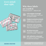 Nutcracker Land of Sweets Miniature Chocolate Candy Bar Sticker Wrappers, 45 Wrap Around Labels Sized 1.4" x 2.6" by AmandaCreation, Great for Holiday