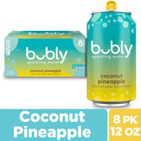 bubly Sparkling Water, Coconut Pineapple, Zero Sugar & Zero Calories, 12 Fl Oz Cans (Pack of 8)