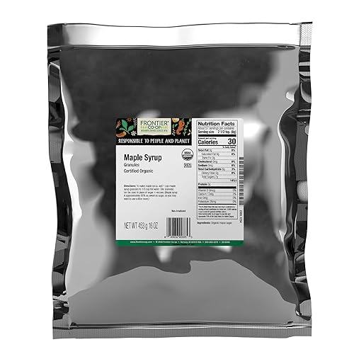 Frontier Co-op Maple Syrup Granules, Certified Organic, Kosher | 1 lb. Bulk Bag