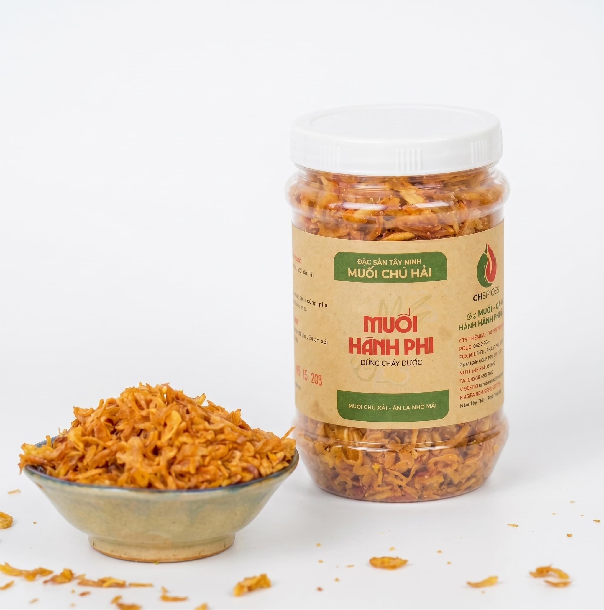Muoi chu hai - Chu Hai Spicy Salt Dipping Sauce - Vietnamese Tay Ninh Chili Salt Paste - Gourmet Fruit & BBQ Dip (350gr, Fried Shallot)