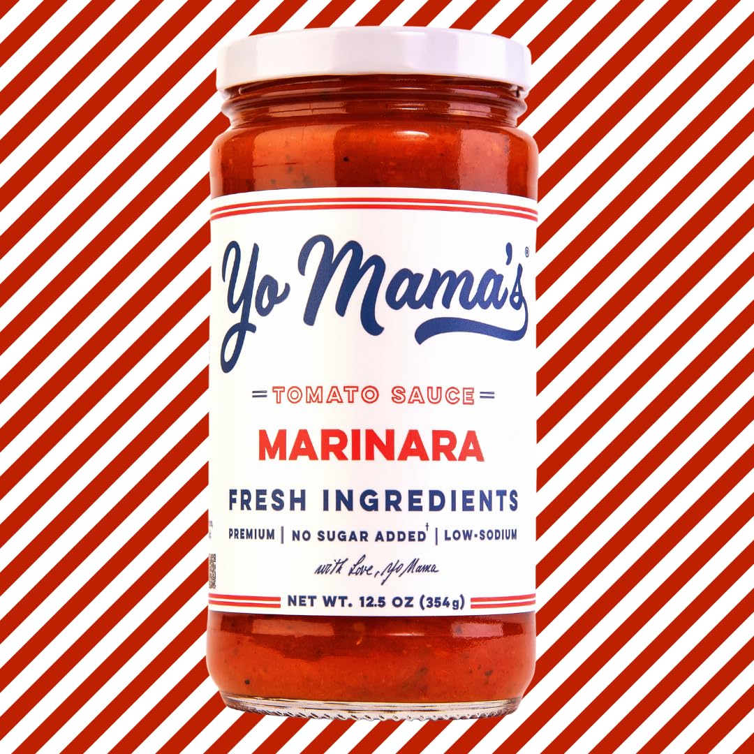 Yo Mama's Foods Keto Marinara Pasta Sauce - (3) 12.5 Ounce Jars - No Sugar Added, Low Carb, Low Sodium, Gluten Free, Paleo Friendly, and Made