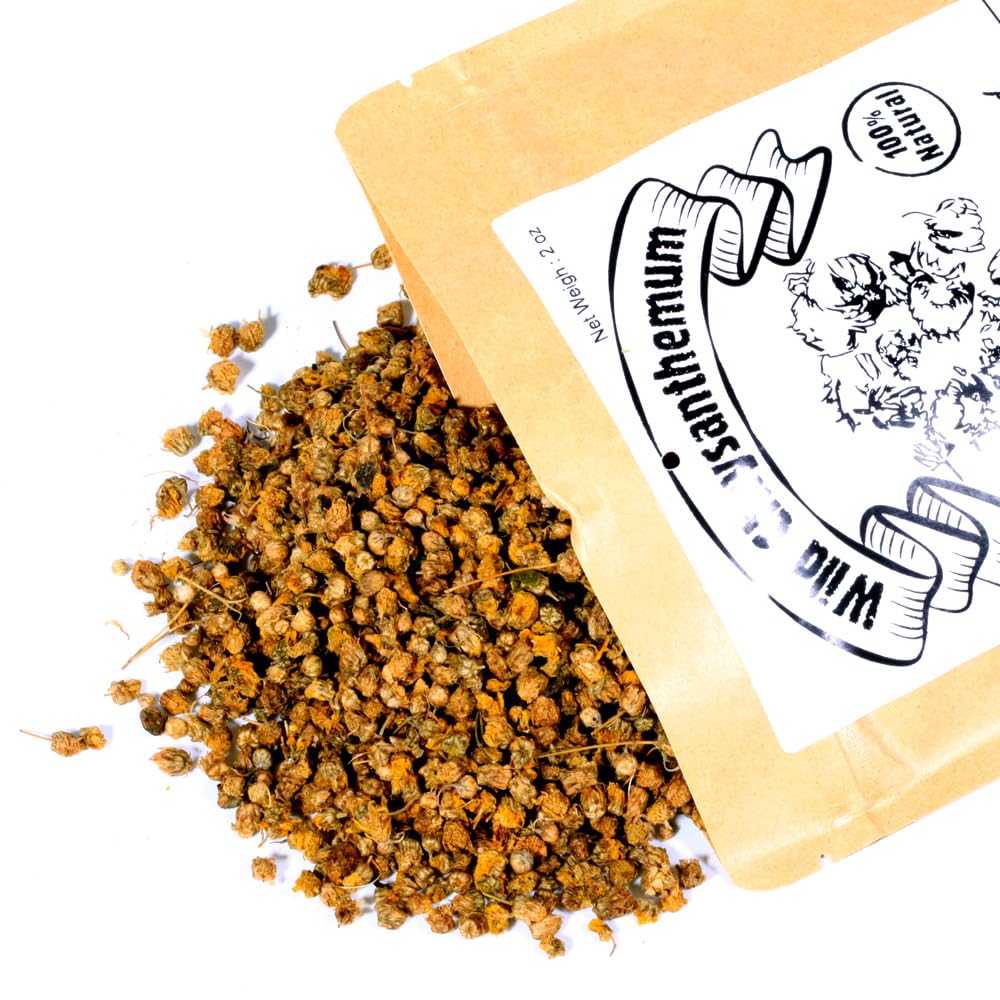 EidolonGreen Wild Chrysanthemum (Dendranthema indicum/Ye Ju Hua/???/?? ??) - 60g (2oz) Dried Whole Flowers - Traditional Botanical Tea Ingredient