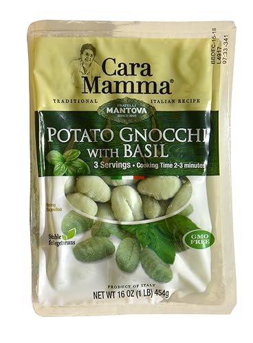 Mantova Cara Mamma Basil Potato Gnocchi (1 lb. Packs - Pack of 6) Imported from Italy