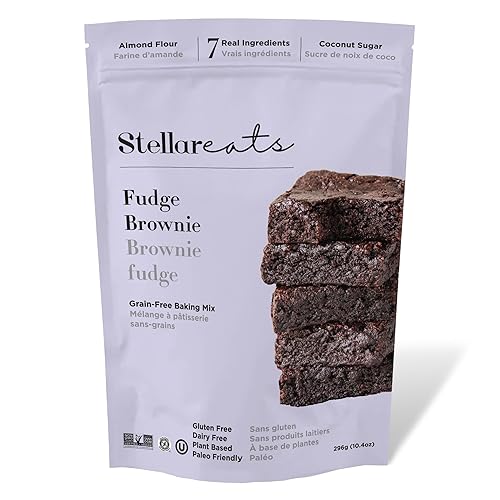 Stellar Eats Grain?Free Fudge Brownie Baking Mix | Gluten?Free, Dairy?Free, Plant?Based, Paleo?Friendly, Naturally Sweetened with Coconut Sugar | Almond Flour-Based | 10.4 oz | 1 Pack