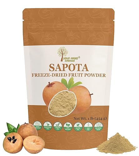 Indus Farms Sapota Freeze-Dried Fruit Powder, Unique Flavor For Smoothies, Baking, Desserts & Functional Beverages, Natural Sweetener, No Additives or
