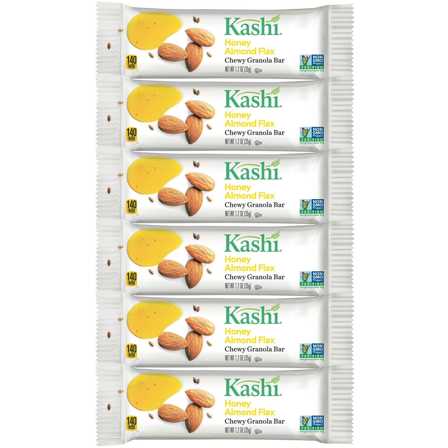 Kashi-Honey Almond Flax Chewy Granola Bars, Fiber Bars, 6 Count