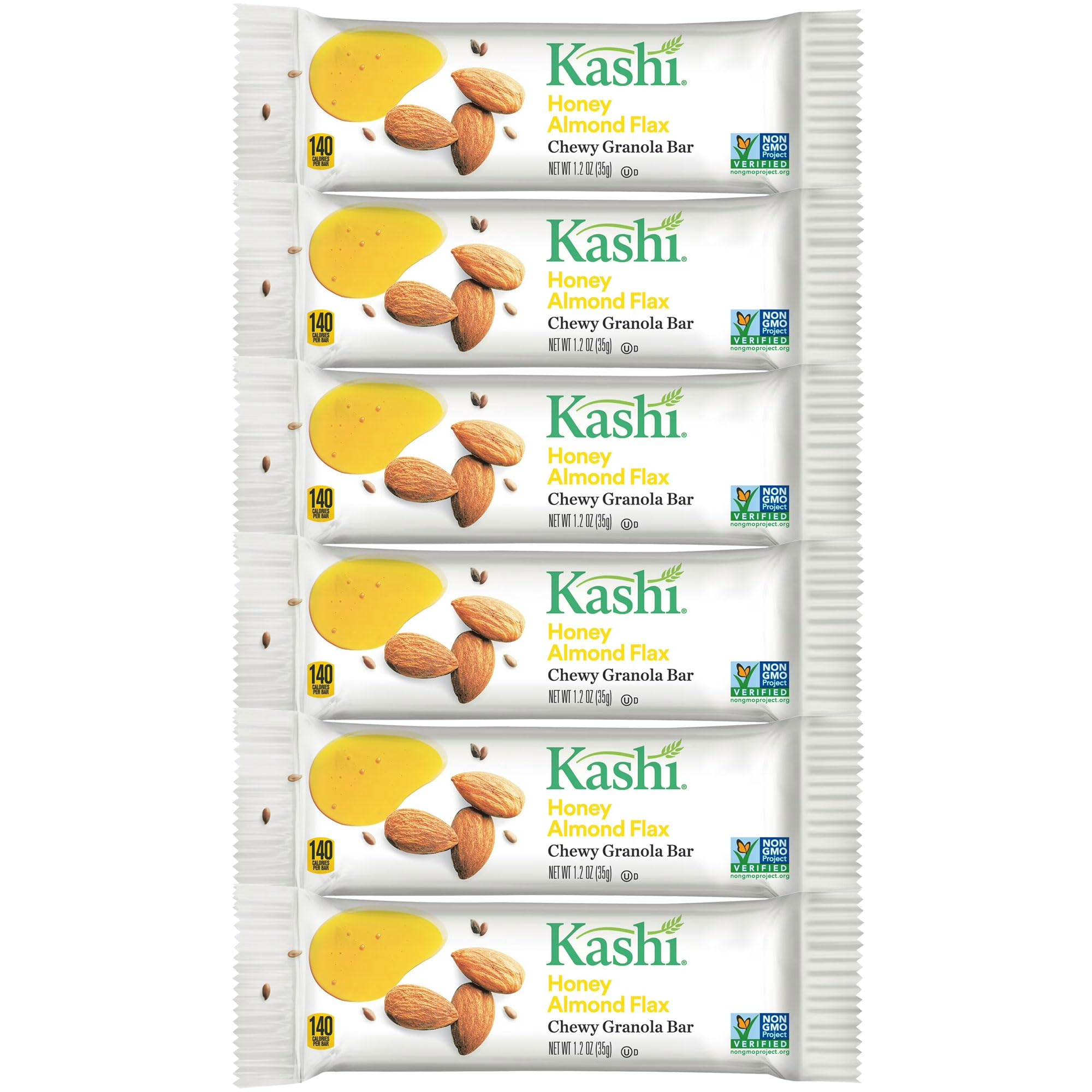 Kashi-Honey Almond Flax Chewy Granola Bars, Fiber Bars, 6 Count