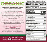 Pure Anatolia Organic Tart Cherry Juice 32 fl oz - Unsweetened Pure Tart Cherry Juice Organic - No Sugar Added, Non GMO, Gluten Free, Kosher - Sour