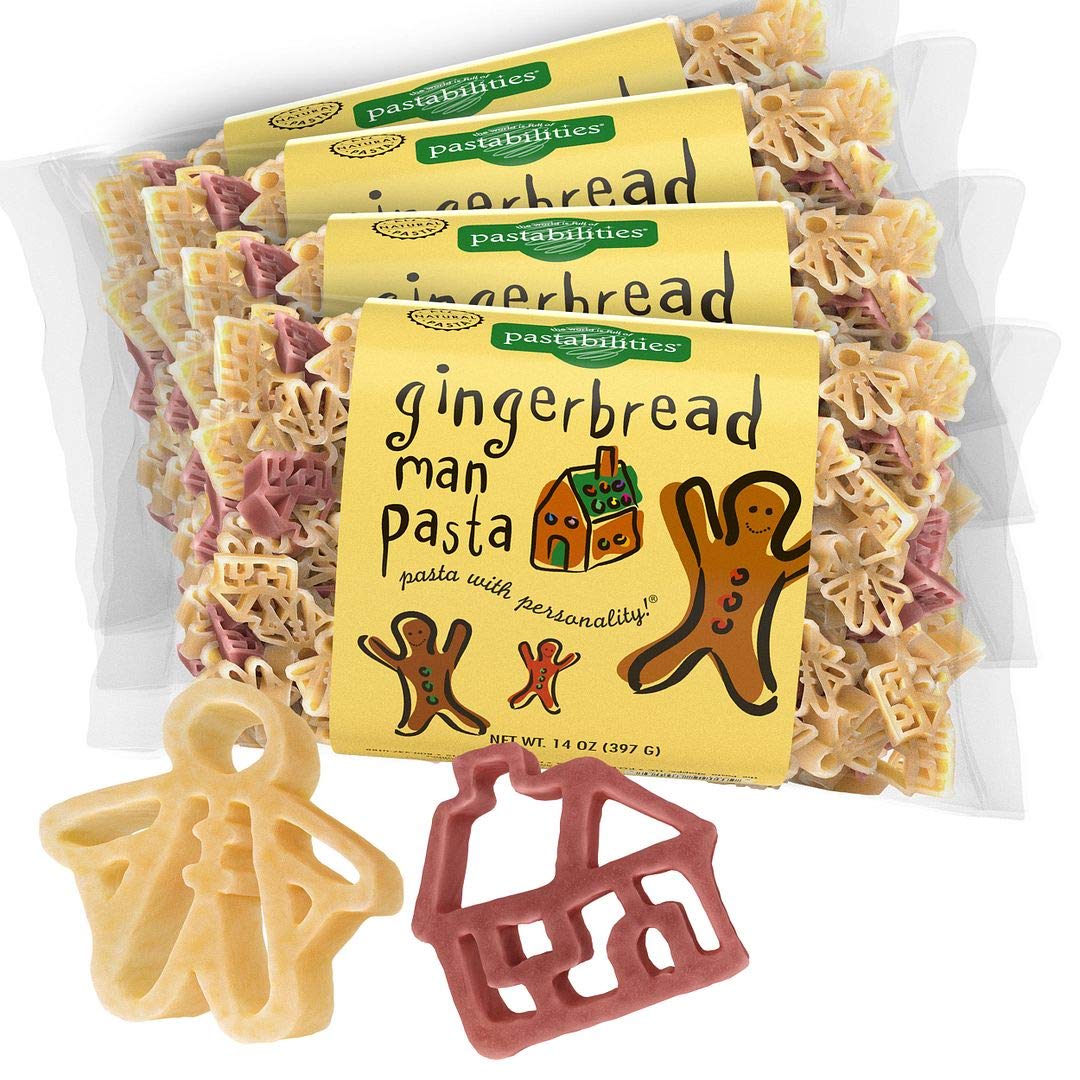 Pastabilities Fun Shaped Pasta for Kids - Gingerbread Man and House - Chistmas Holiday Theme, Non-GMO Natural Wheat and Vegetable Pasta, All-Natural