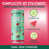 CUCU Pressed Cucumber + Watermelon Water - Real Juice from Fresh Cucumbers and Watermelons with Vitamin C, Electrolytes & Antioxidants - No Sugar