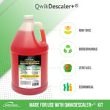 QwikProducts QwikDescaler + Concentrated Descaler Solution, Tankless Water Heater Descaling Solvent for Heat Exchanger, Quickly Dissolves Scale, Lime