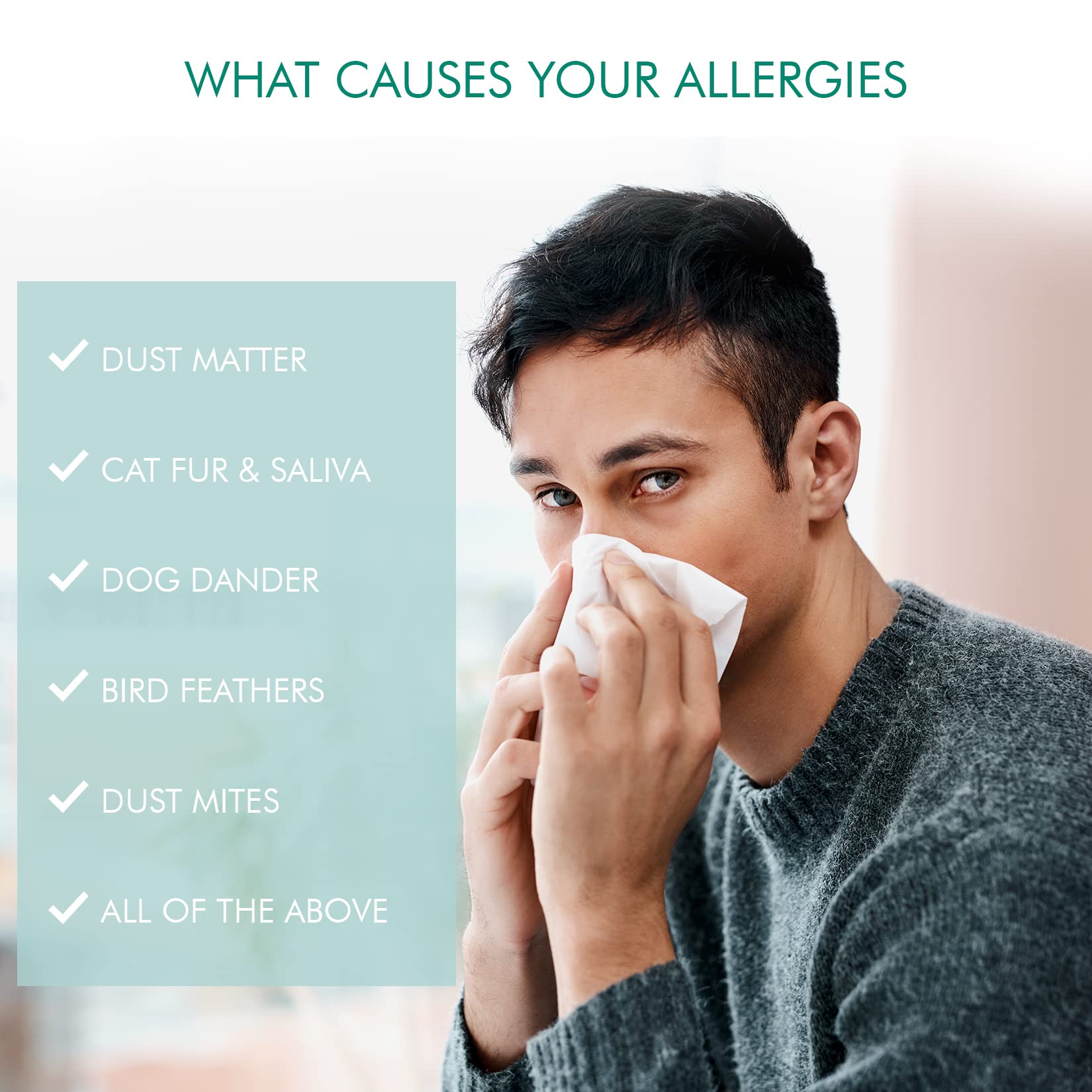 Easy Air Organic Allergy Relief Spray, Clear Liquid Formula for Instant Relief for Symptoms of Pet Allergies, Dust and Mite Allergy - 32 Fl Oz