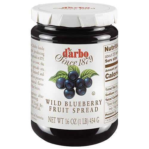 D’arbo All-Natural Wild Blueberry Fruit Spread, 16 oz | Crafted Tradition | Pure Fruit Flavor | No Artificial Preservatives-Ensuring a Naturally Sweet