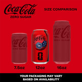 Coca-Cola Zero Sugar Soda, 12 fl oz Cans, 12 Pack - Classic Cola Soft Drink Fridge Pack
