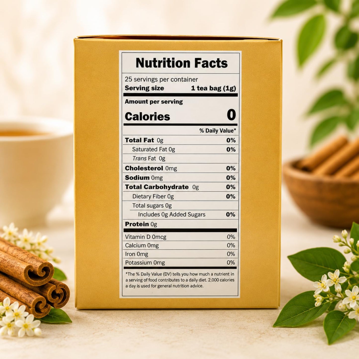 Té de Canela (Cinnamon Tea)25 tea bags - 100% Natural, Vegan - Premium Therbal Brand