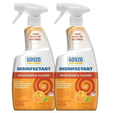 Gonzo Disinfectant Spray & Multipurpose Cleaner - 24 Ounce (2 Pack) Citrus - Odor Eliminator, Disinfectant, Flood Fire Water Damage Restoration
