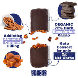 Krack’d Snacks Keto Chocolate Snack Bars - Low Carb, Vegan Chocolate with Almonds and Coconut Caramel - Gluten Free, Sugar Free (Dark Chocolate Aloha